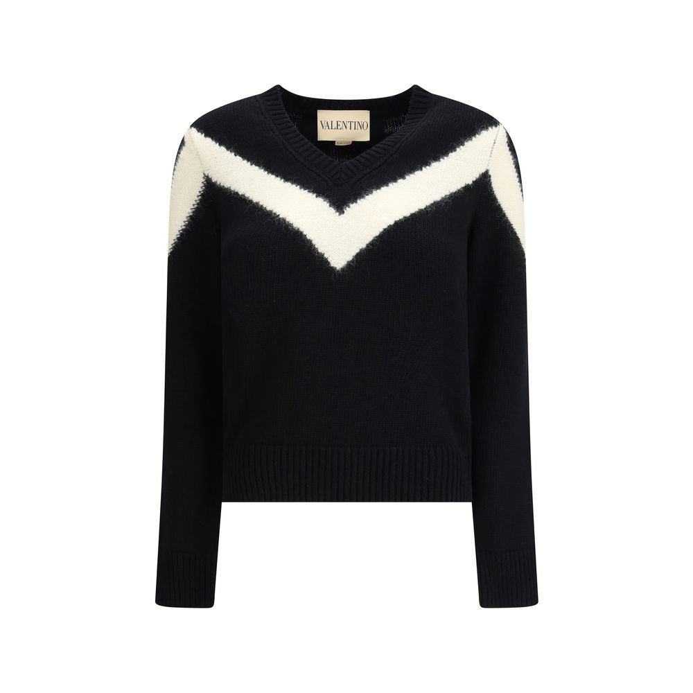 Pull en laine polaire noire Valentino