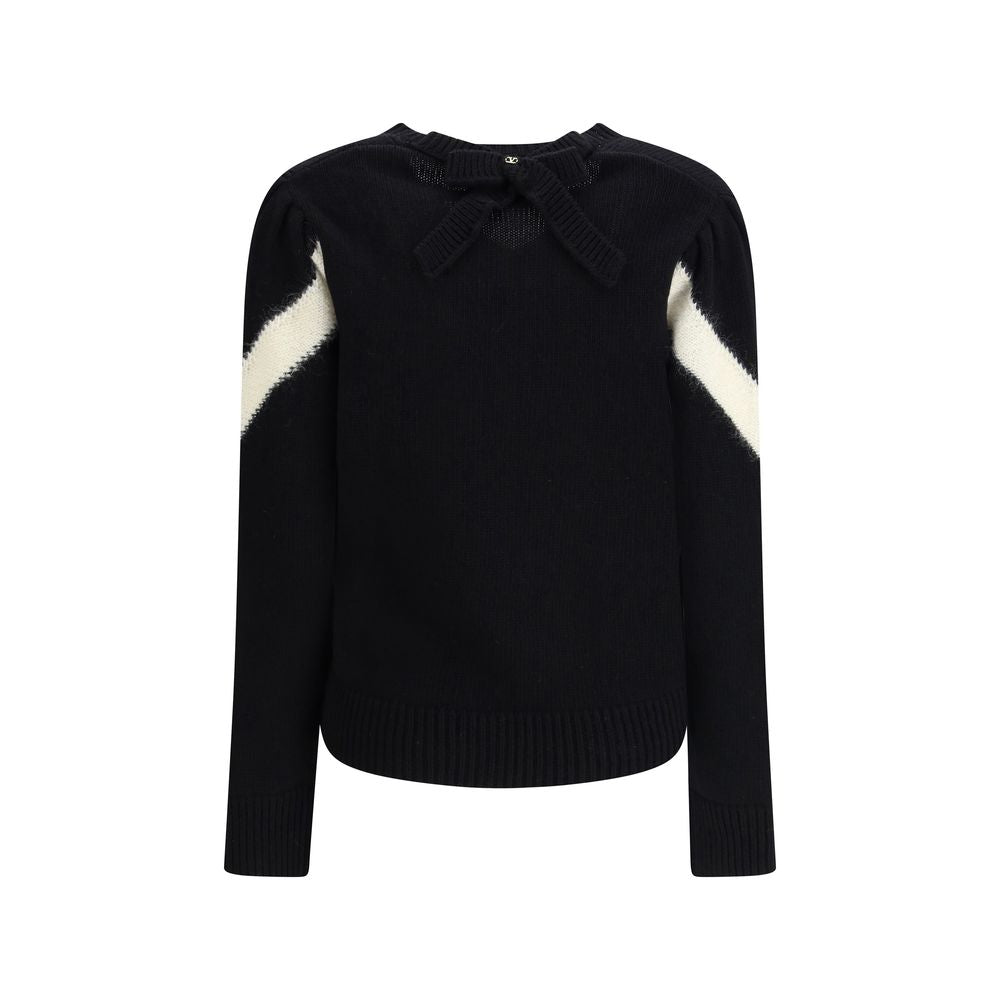 Pull en laine polaire noire Valentino