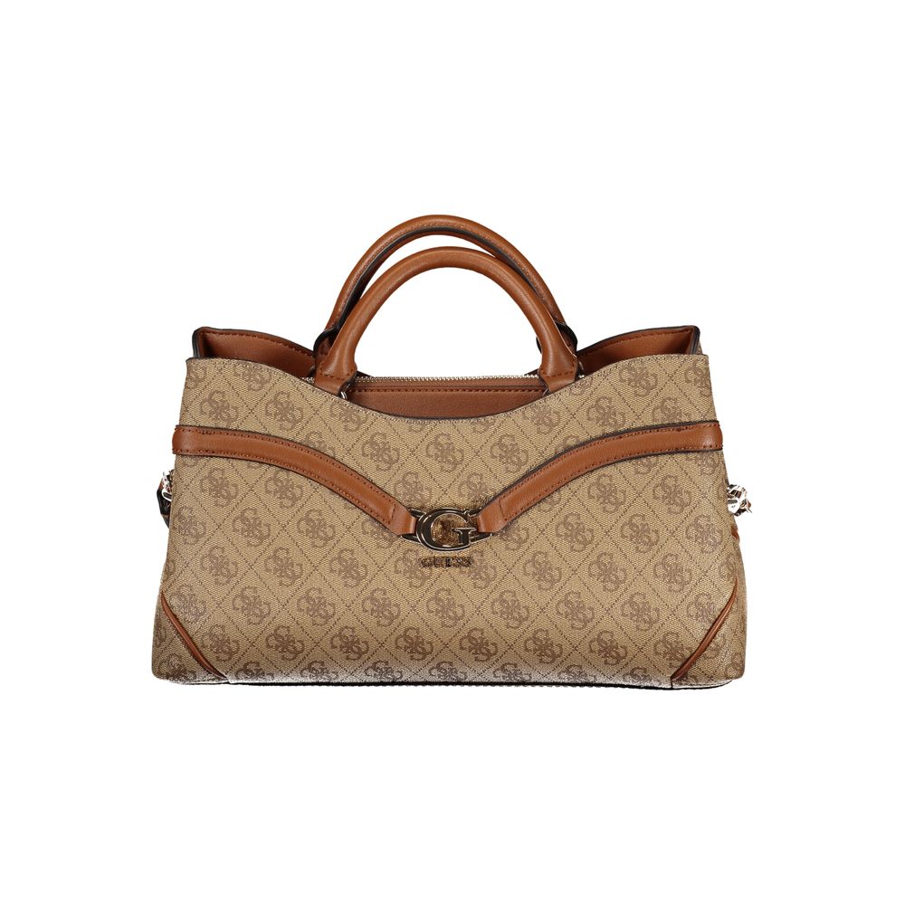 Sac à main en polyuréthane beige Guess