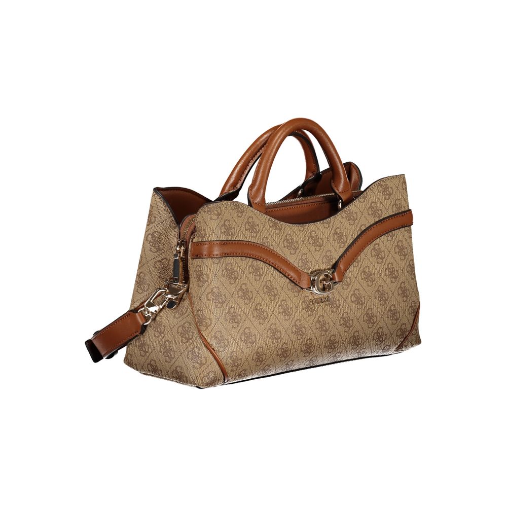 Sac à main en polyuréthane beige Guess