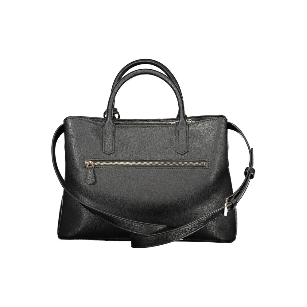 Bolso de mano de poliuretano negro Guess