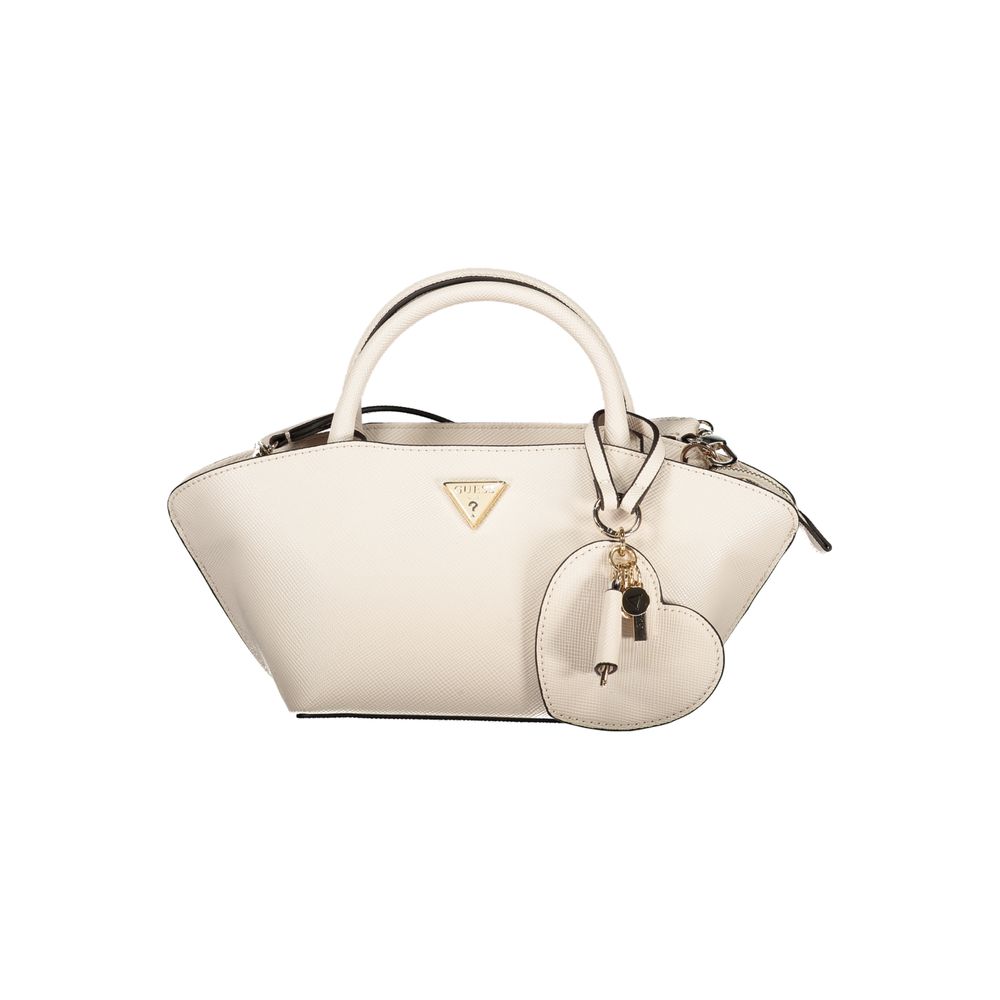 Sac à main en polyuréthane beige Guess