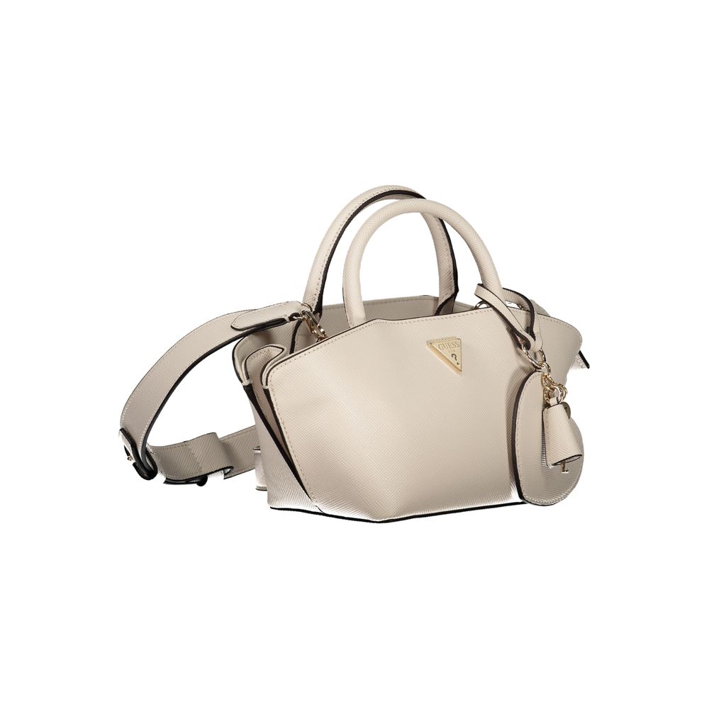 Sac à main en polyuréthane beige Guess