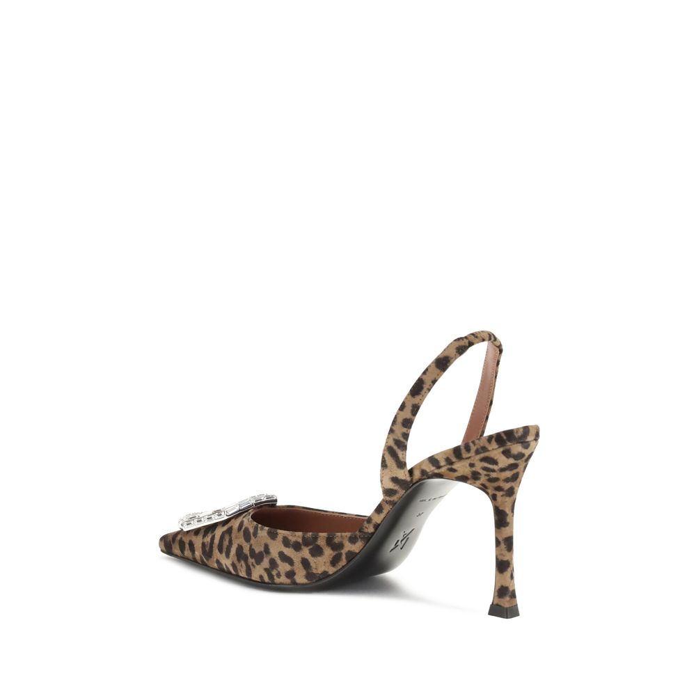 Escarpins Amina Muaddi en soie à talons hauts