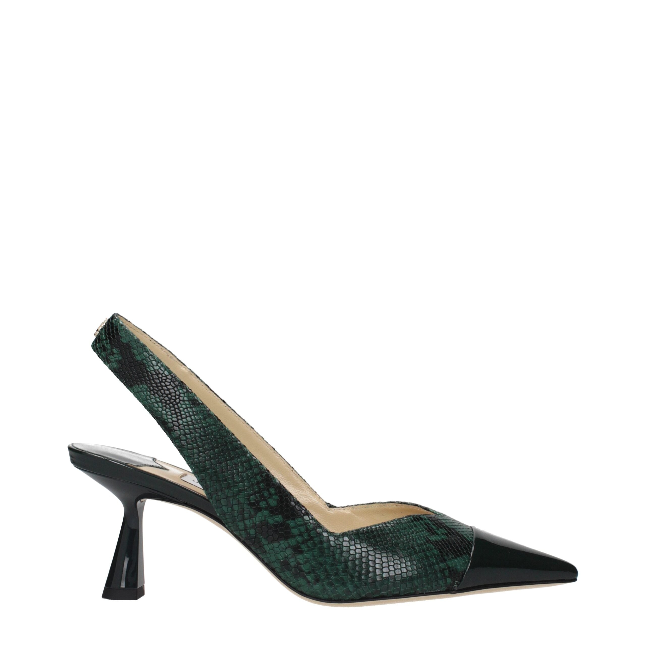 Escarpins à talons hauts en cuir vert Jimmy Choo
