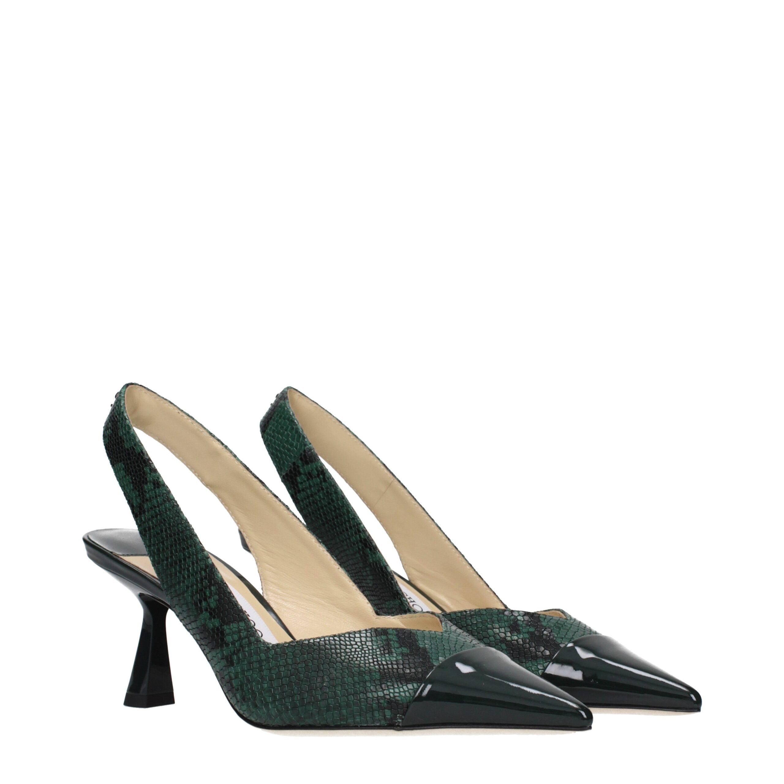 Escarpins à talons hauts en cuir vert Jimmy Choo