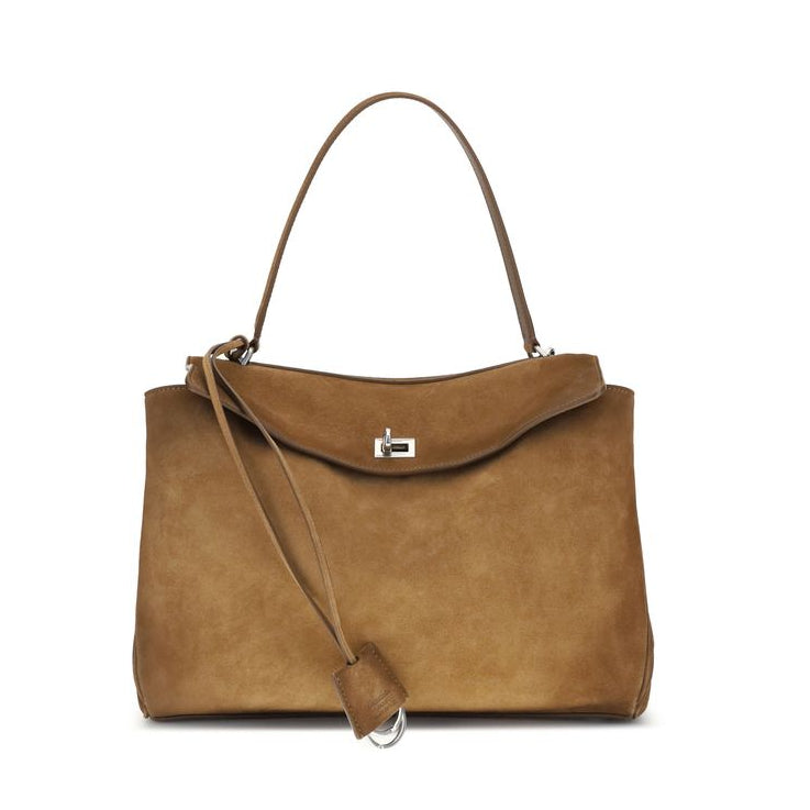 Sac bandoulière Bos Taurus en cuir de veau marron Balenciaga