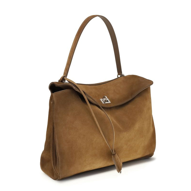 Sac bandoulière Bos Taurus en cuir de veau marron Balenciaga