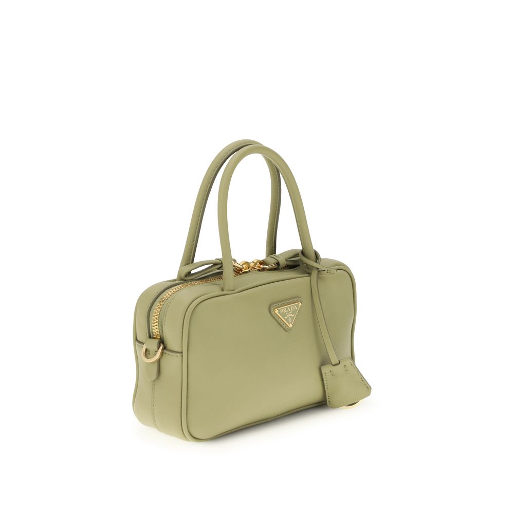 Sac à main Bos Taurus en cuir de veau bicolore Prada