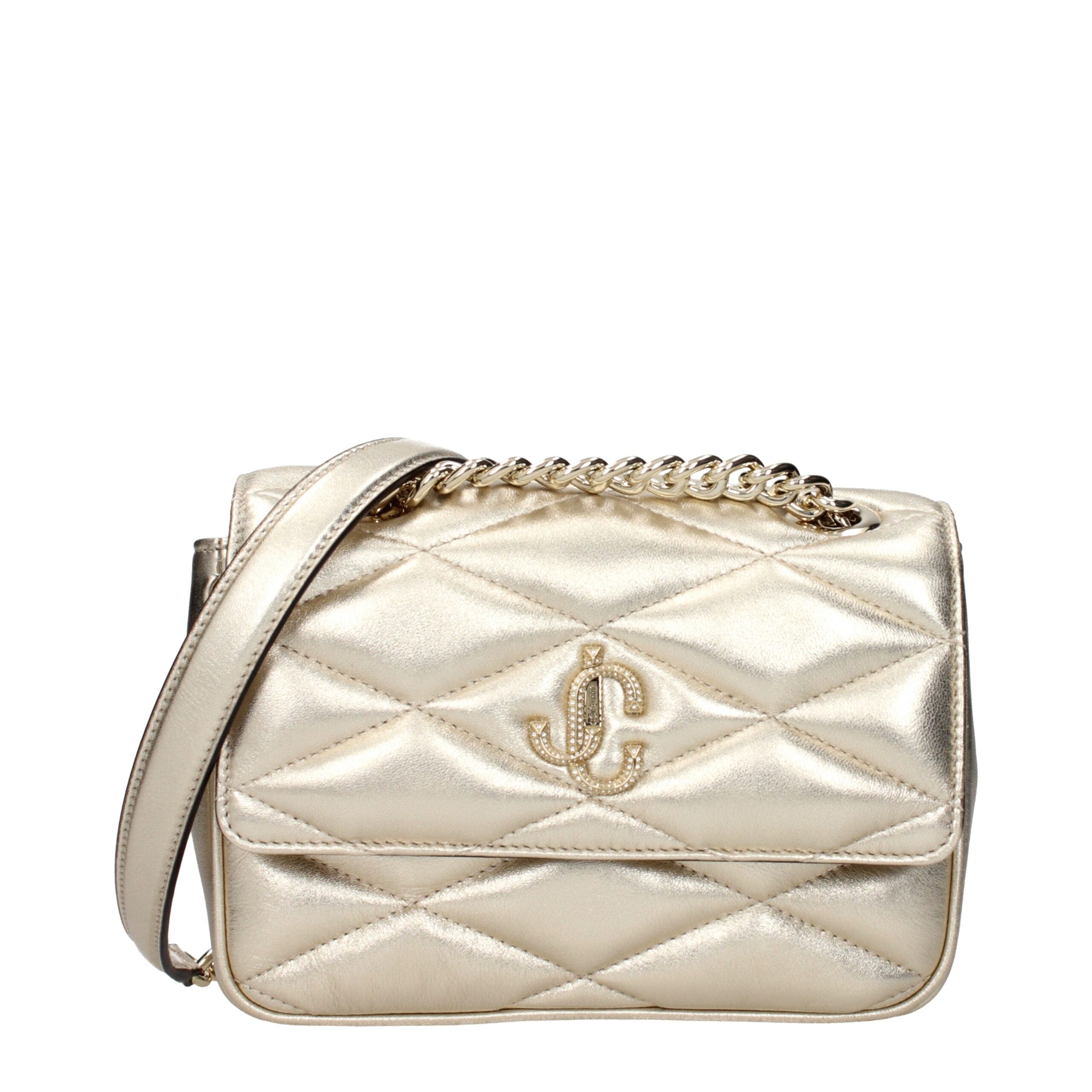 Sac bandoulière en cuir doré Jimmy Choo