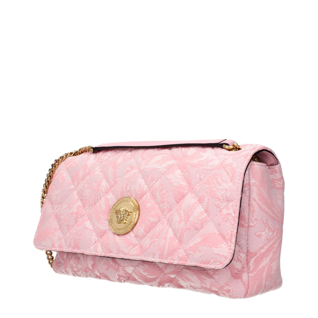 Versace pink fabric crossbody bag