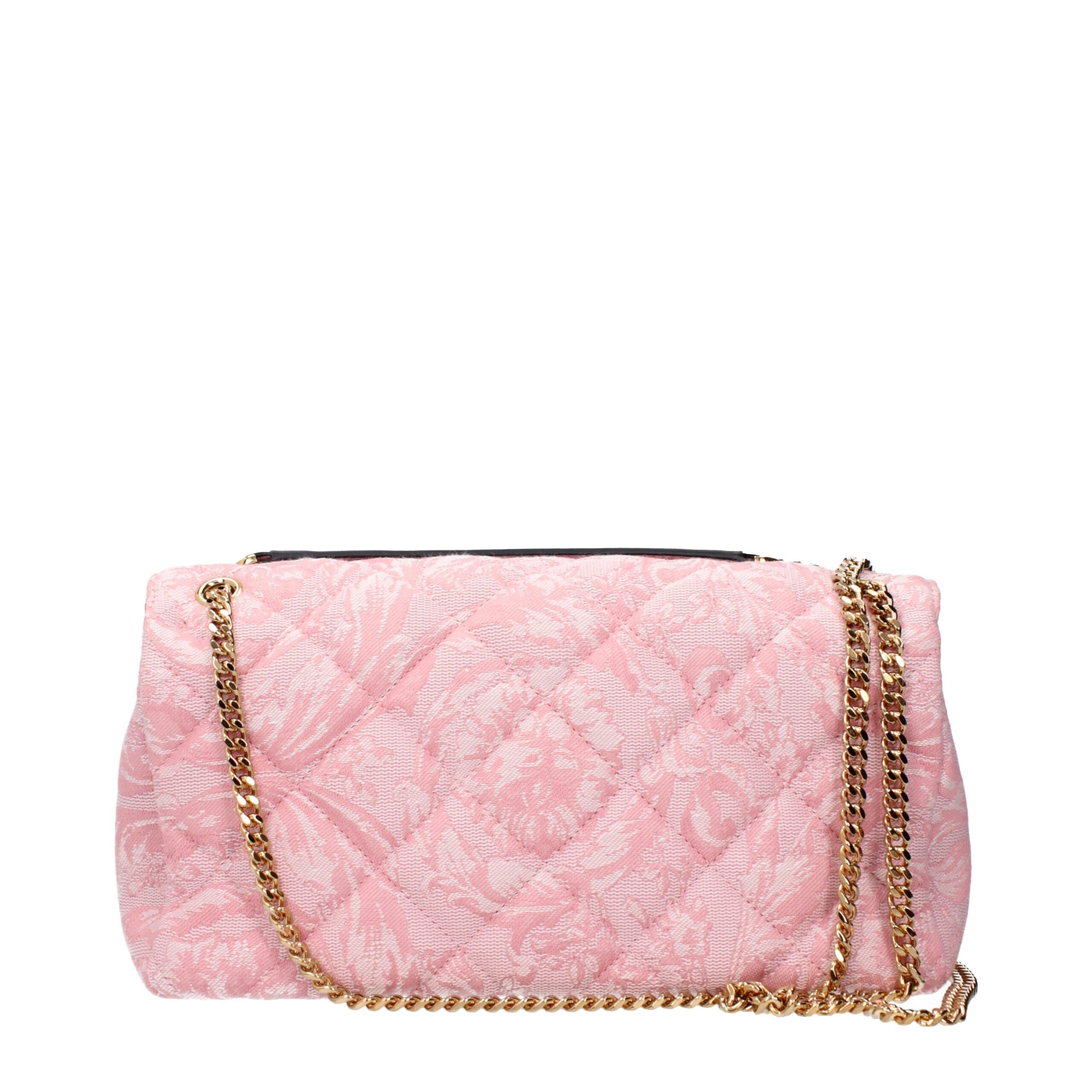 Versace pink fabric crossbody bag