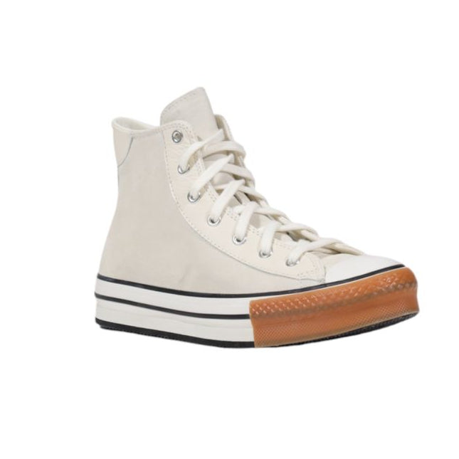 Baskets montantes en cuir crème Converse