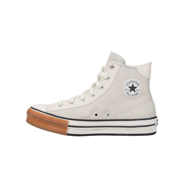 Baskets montantes en cuir crème Converse