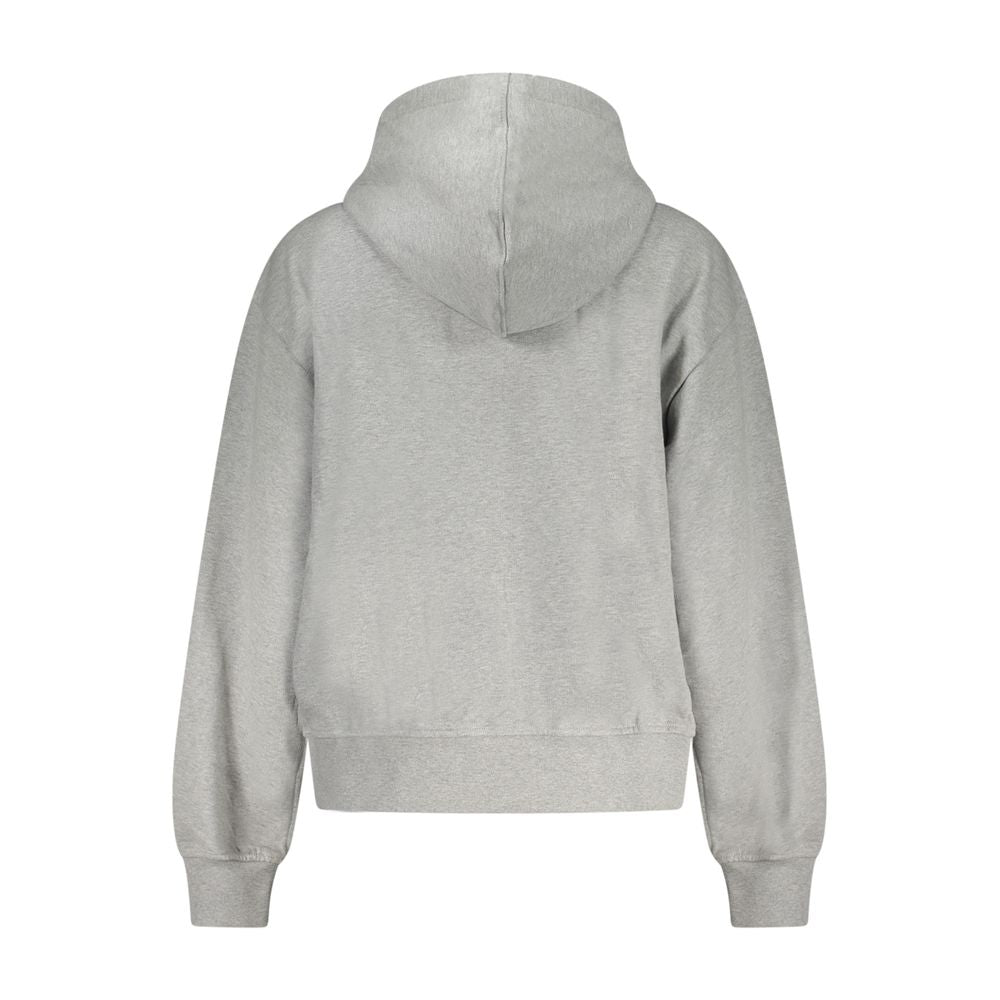 Sweat zippé à capuche gris en coton Calvin Klein