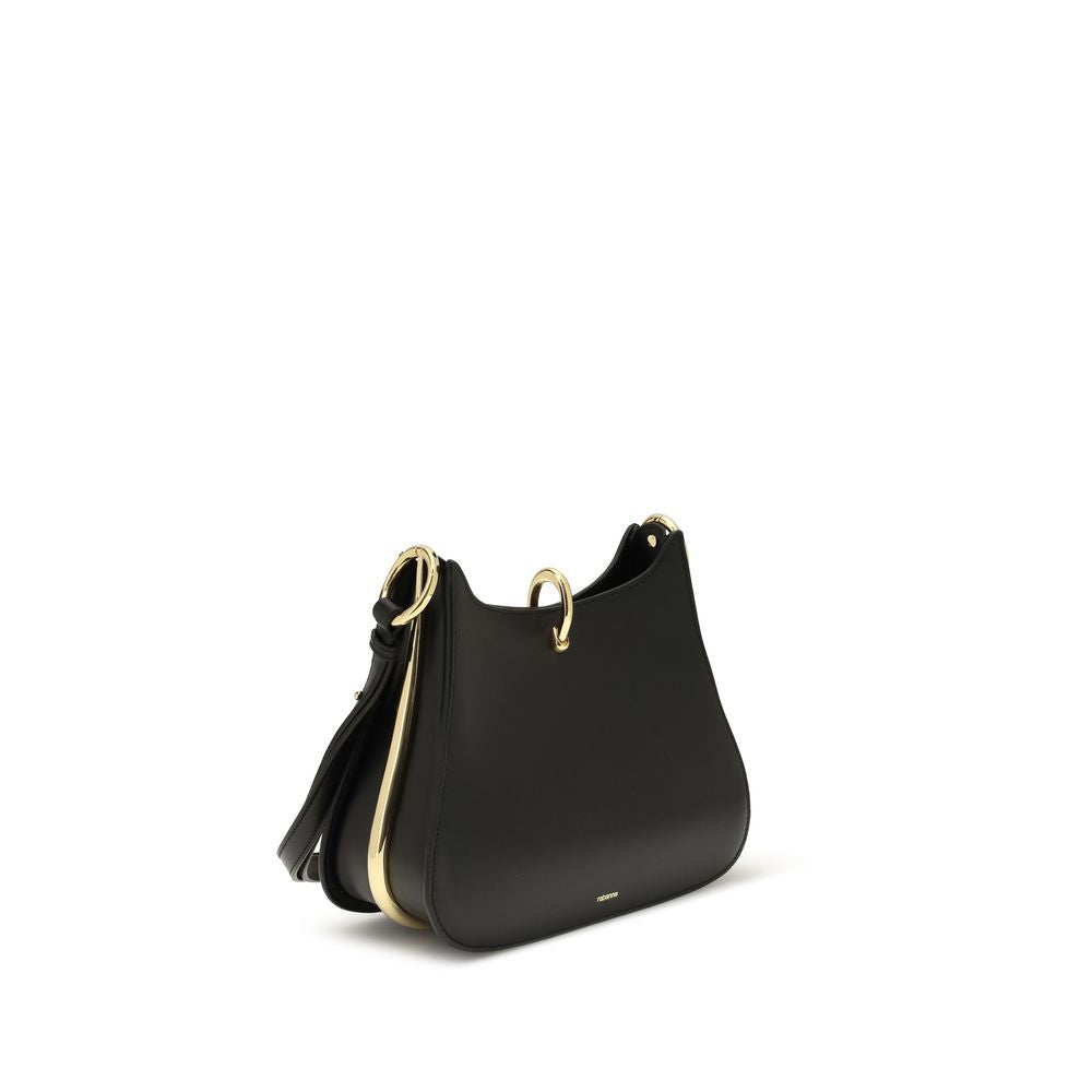 Sac bandoulière Bos Taurus en cuir de veau noir Rabanne