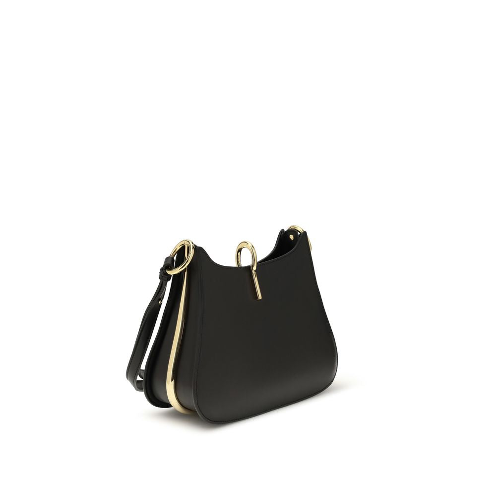 Sac bandoulière Bos Taurus en cuir de veau noir Rabanne