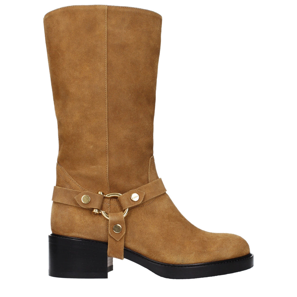 Bottines en cuir marron Chloé