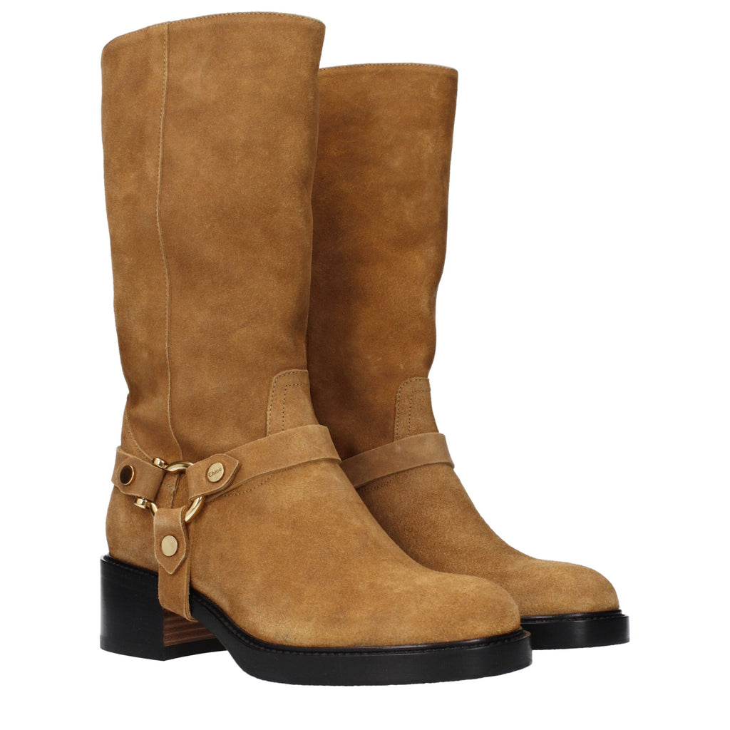 Bottines en cuir marron Chloé