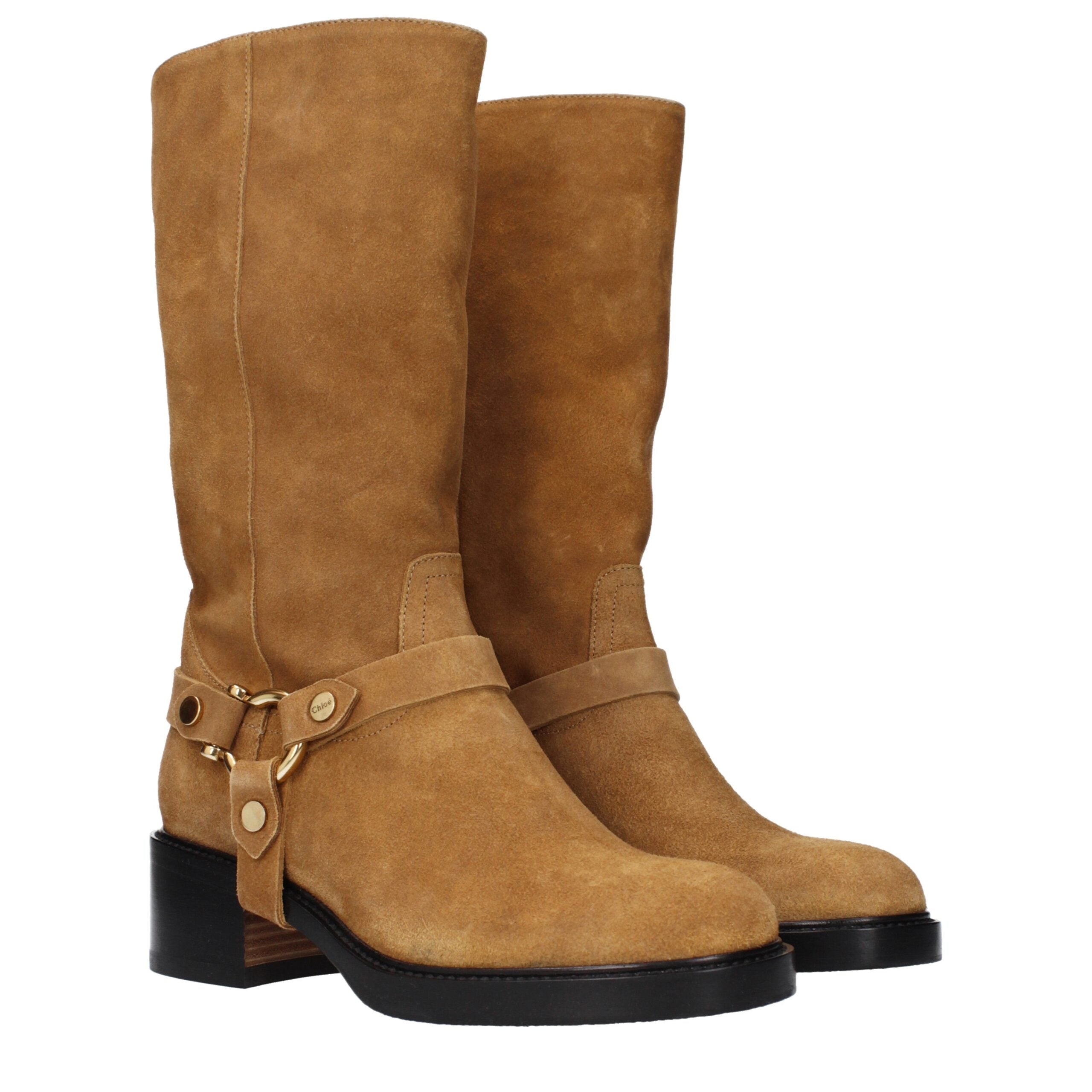 Bottines en cuir marron Chloé