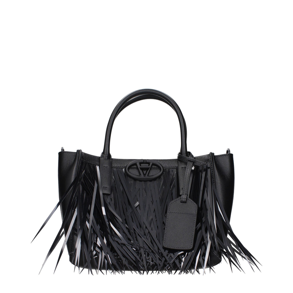 Sac à main en cuir noir Valentino Garavani