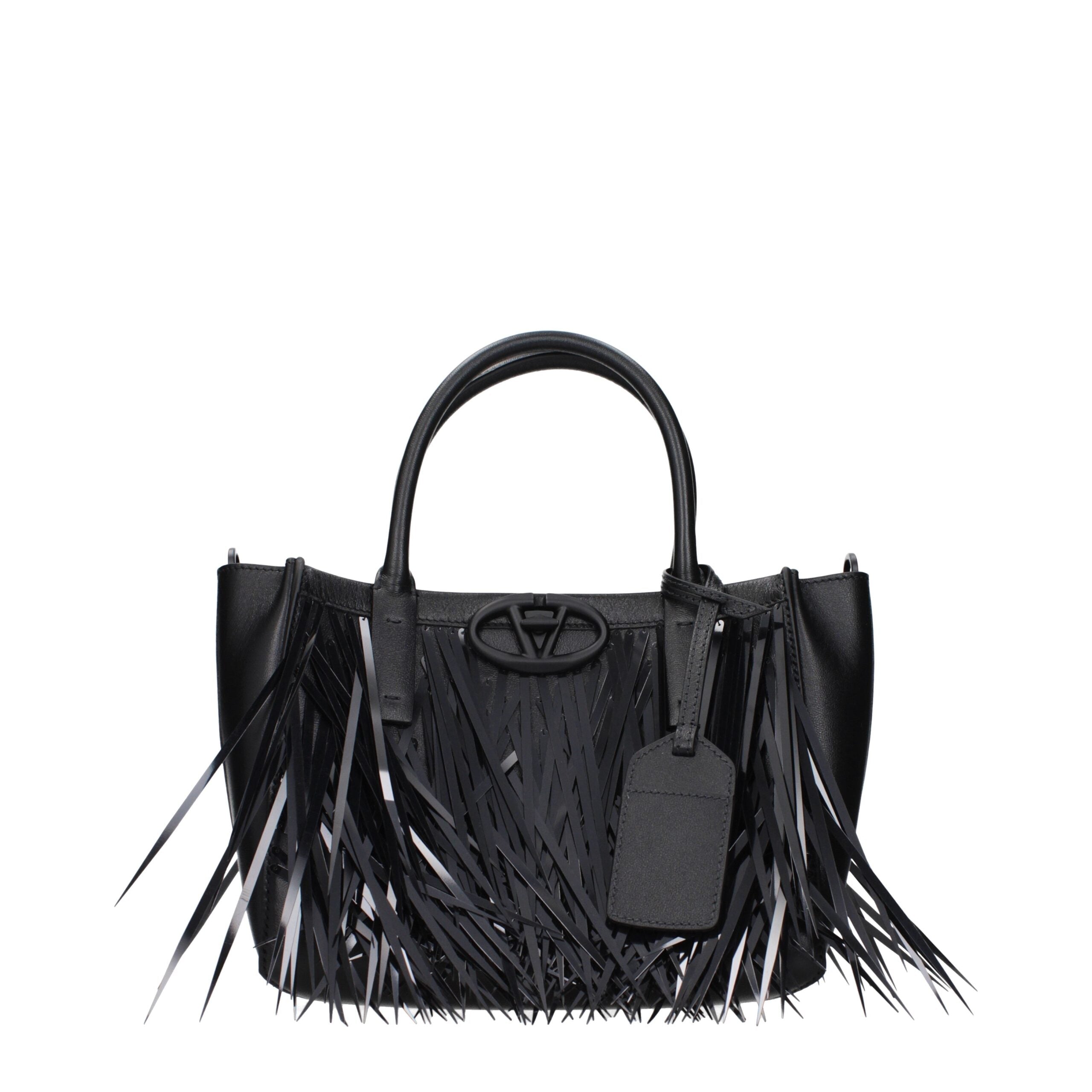 Sac à main en cuir noir Valentino Garavani