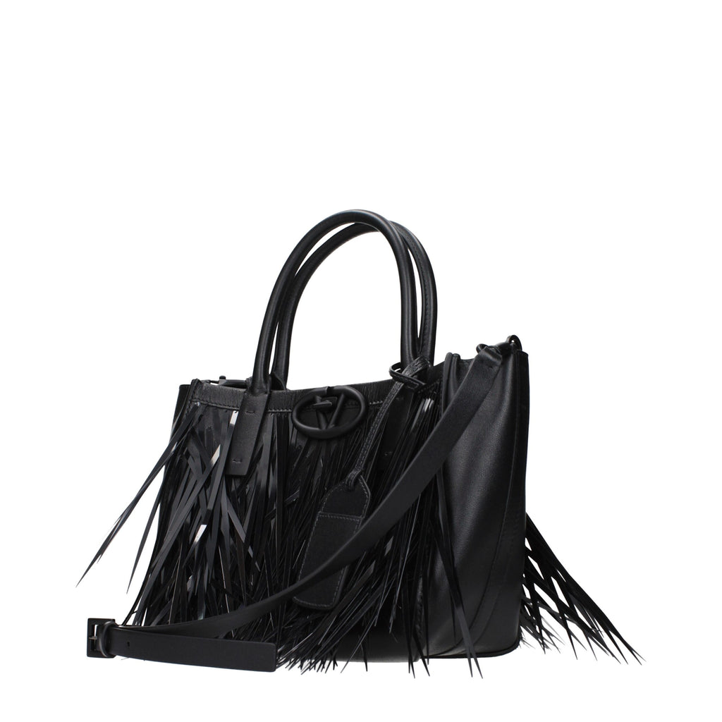 Sac à main en cuir noir Valentino Garavani