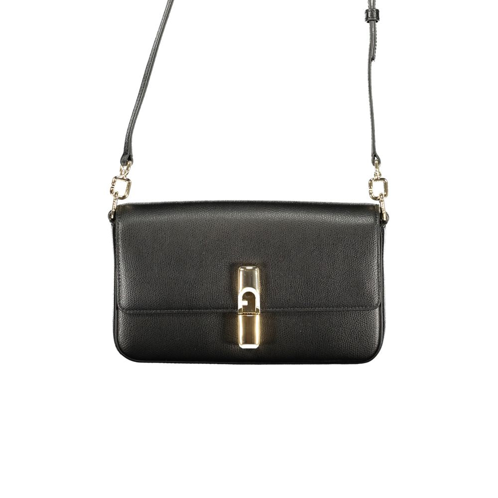 Sac bandoulière en cuir noire Furla
