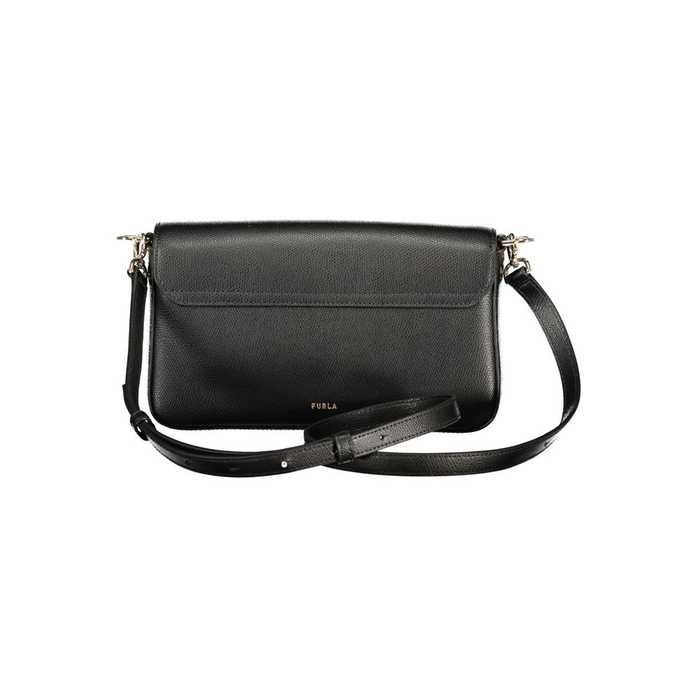 Sac bandoulière en cuir noire Furla