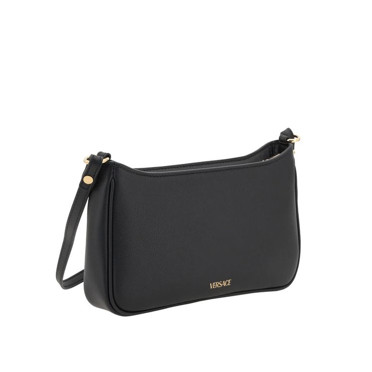 Sac bandoulière Bos Taurus en cuir de veau noir Versace