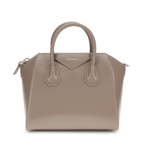 Sac à main Bos Taurus en cuir de veau gris Givenchy