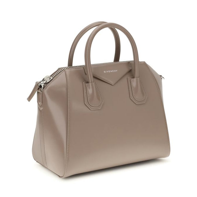 Sac à main Bos Taurus en cuir de veau gris Givenchy