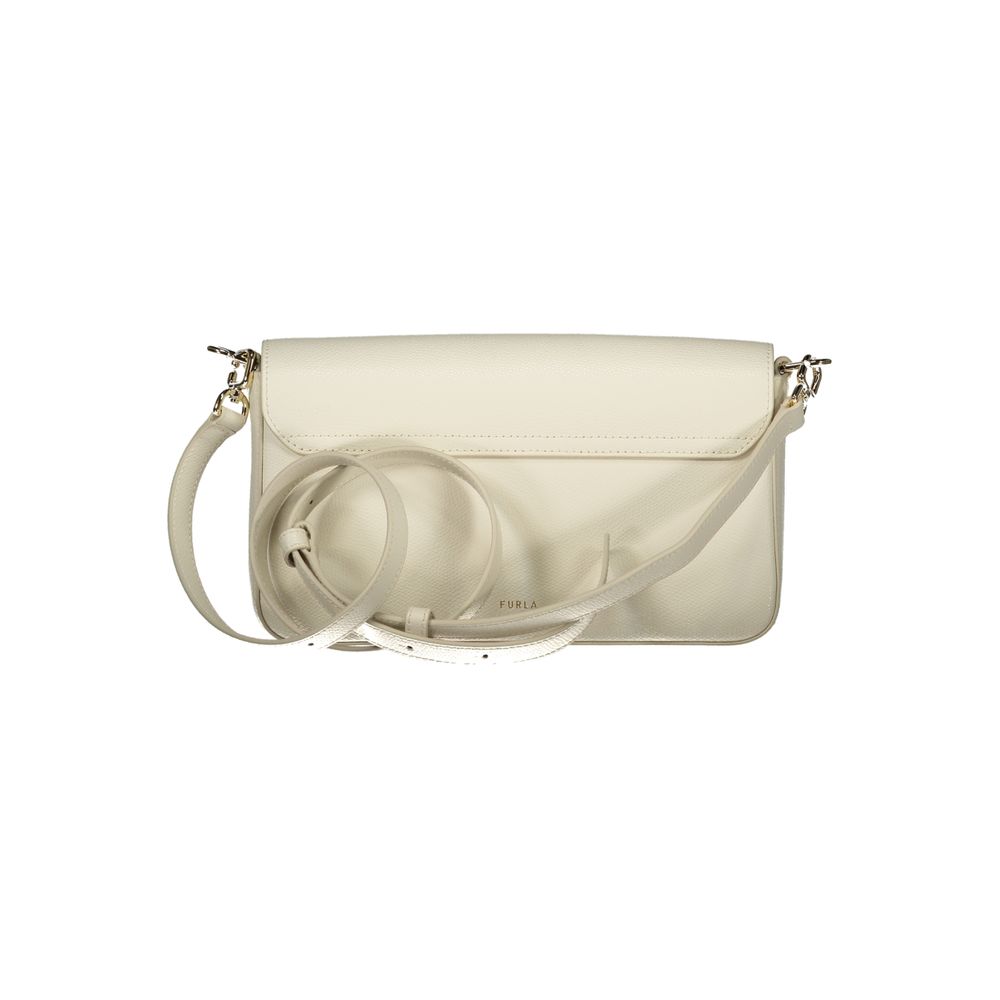 Sac bandoulière en cuir blanche Furla