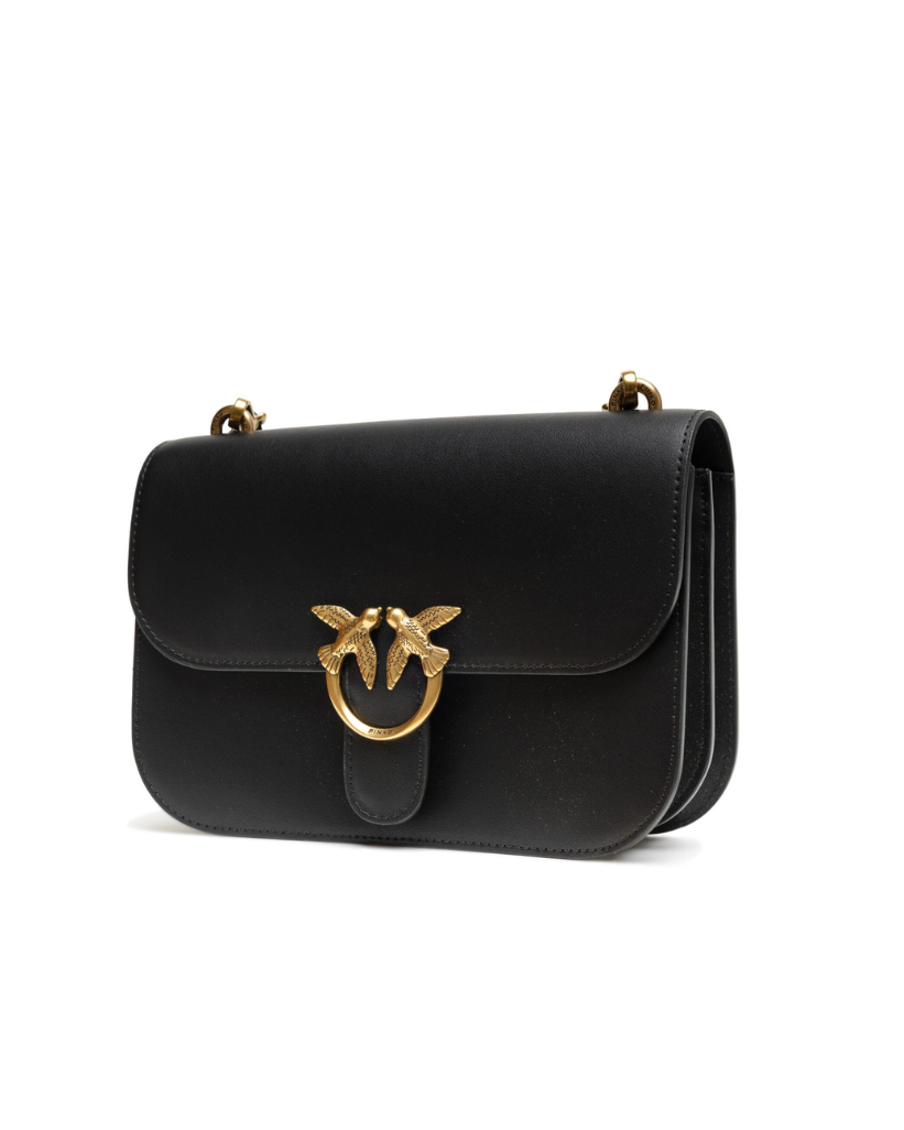Sac bandoulière classique Love Bell en cuir noir Pinko