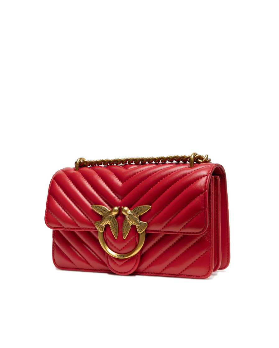Sac bandoulière mini Love One en cuir rouge Pinko