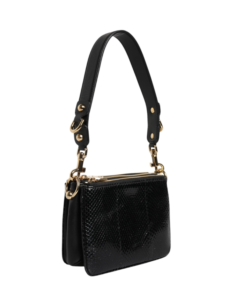 Sac bandoulière en cuir exotique noir Dolce&Gabbana