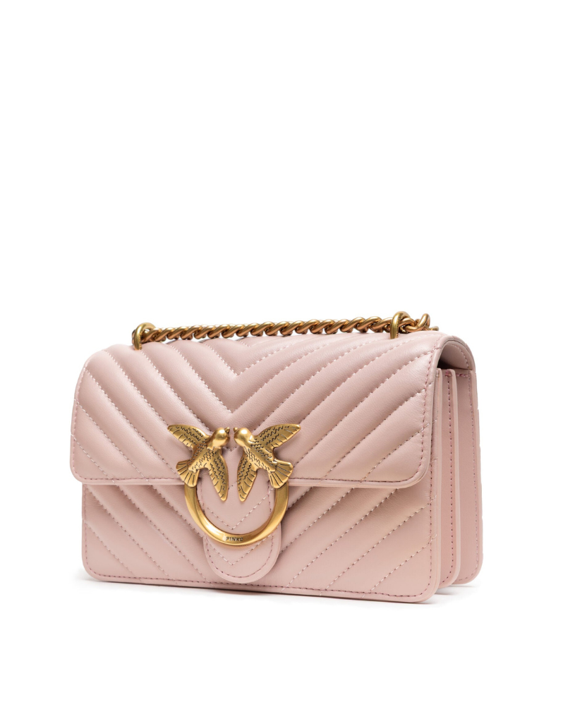 Sac bandoulière mini Love One rose poudré Pinko