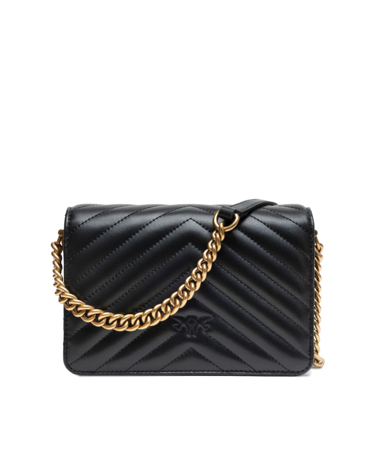 Bandolera mini Love Click de piel negra Pinko