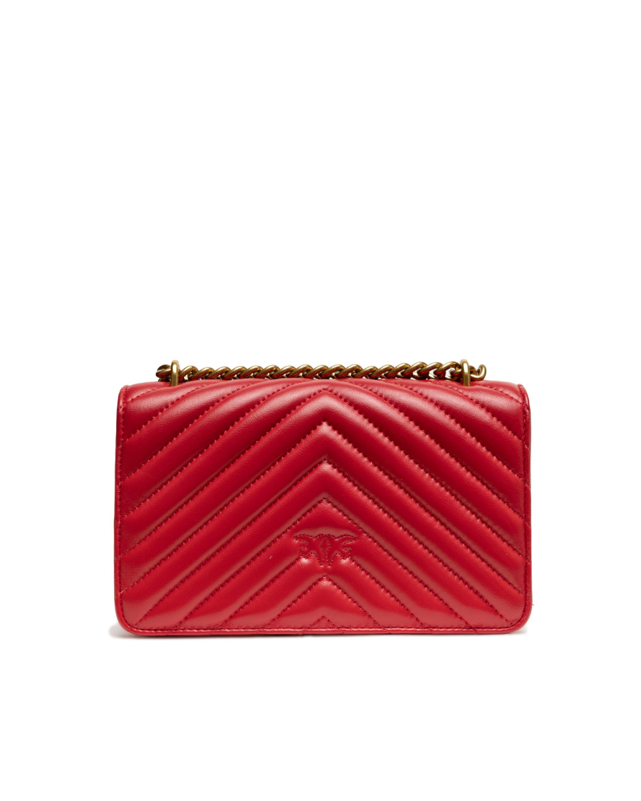 Sac bandoulière mini Love One en cuir rouge Pinko