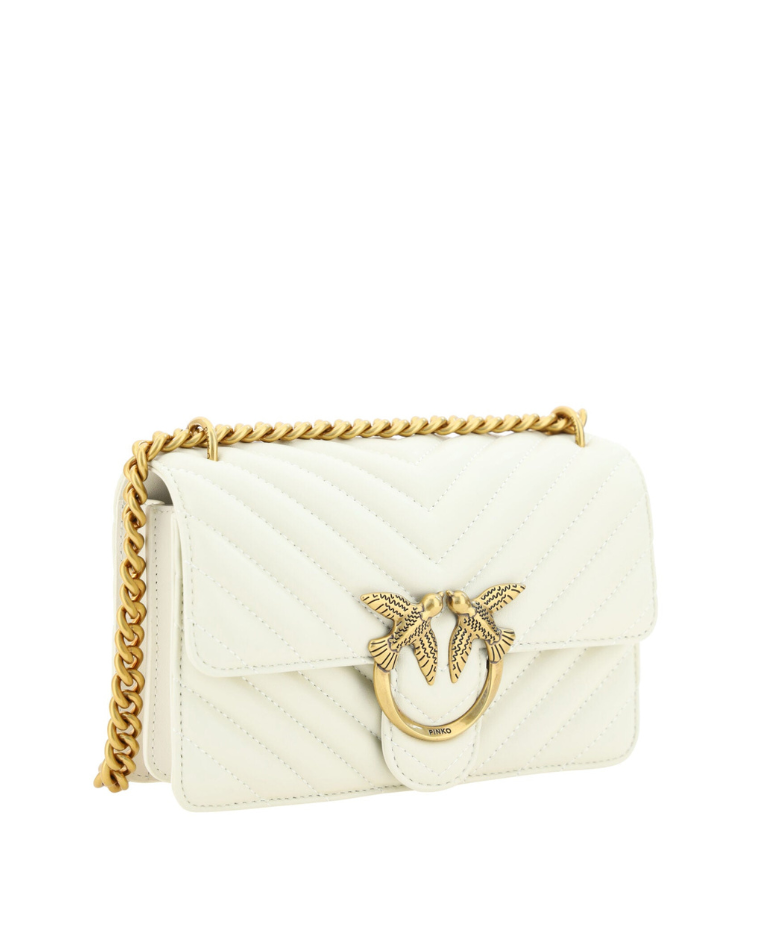 Sac bandoulière mini Love One en cuir blanc Pinko