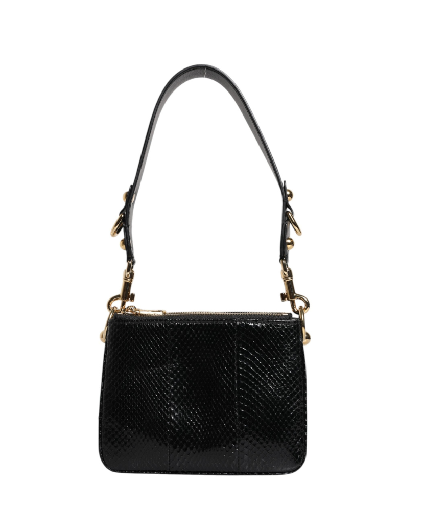 Sac bandoulière en cuir exotique noir Dolce&Gabbana