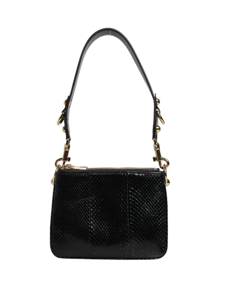 Sac bandoulière en cuir exotique noir Dolce&Gabbana