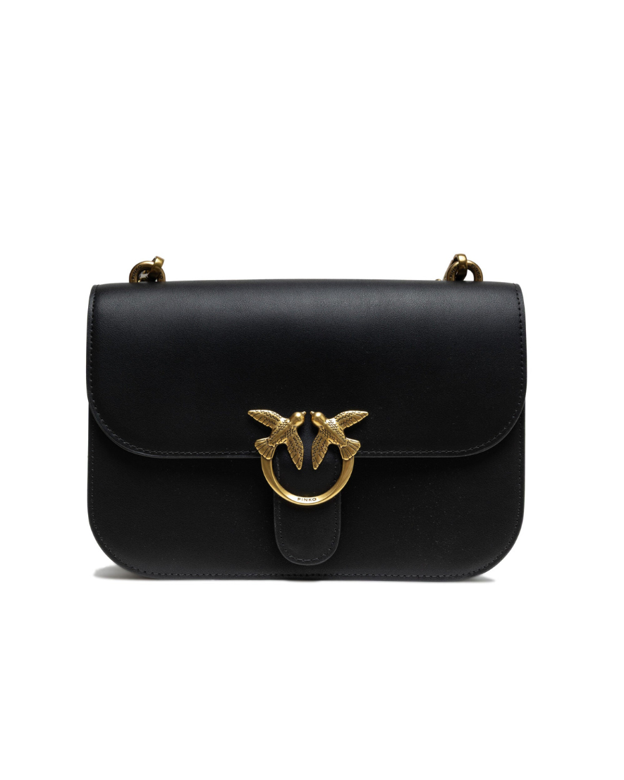 Sac bandoulière classique Love Bell en cuir noir Pinko