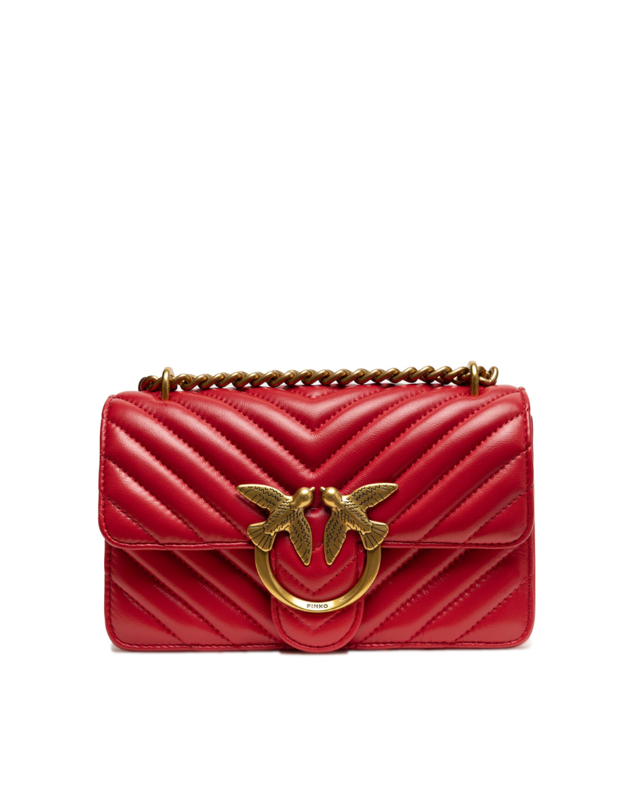 Sac bandoulière mini Love One en cuir rouge Pinko