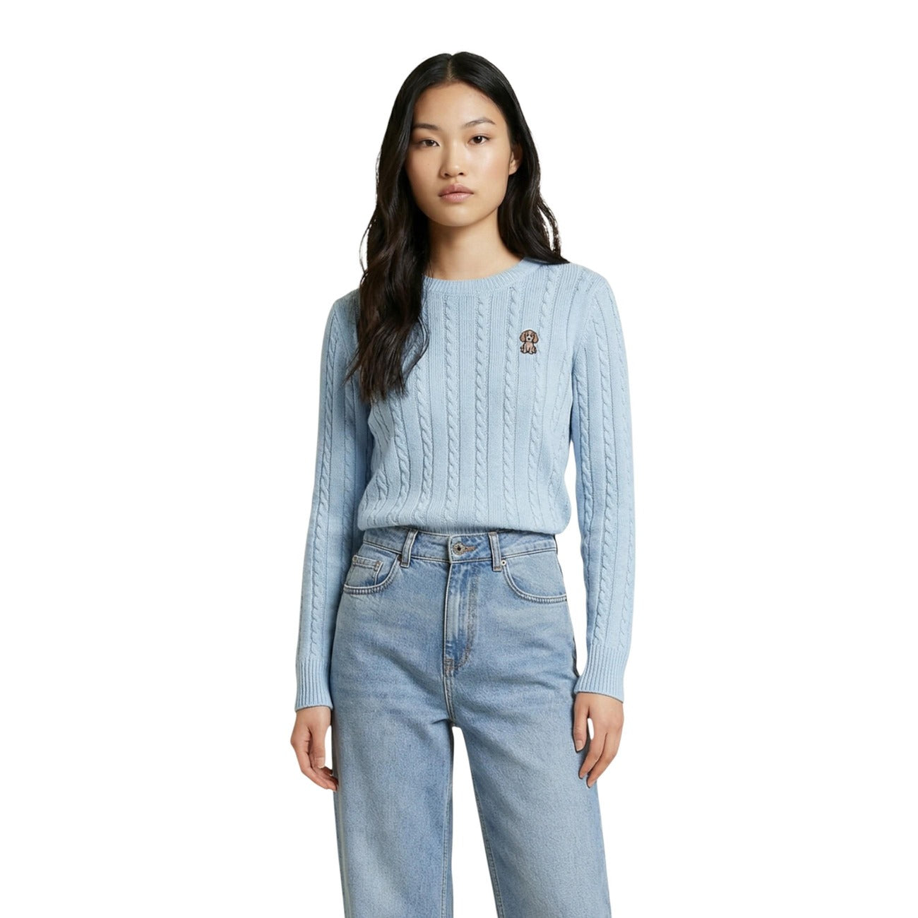 Pull bleu torsadé Jacqueline De Yong