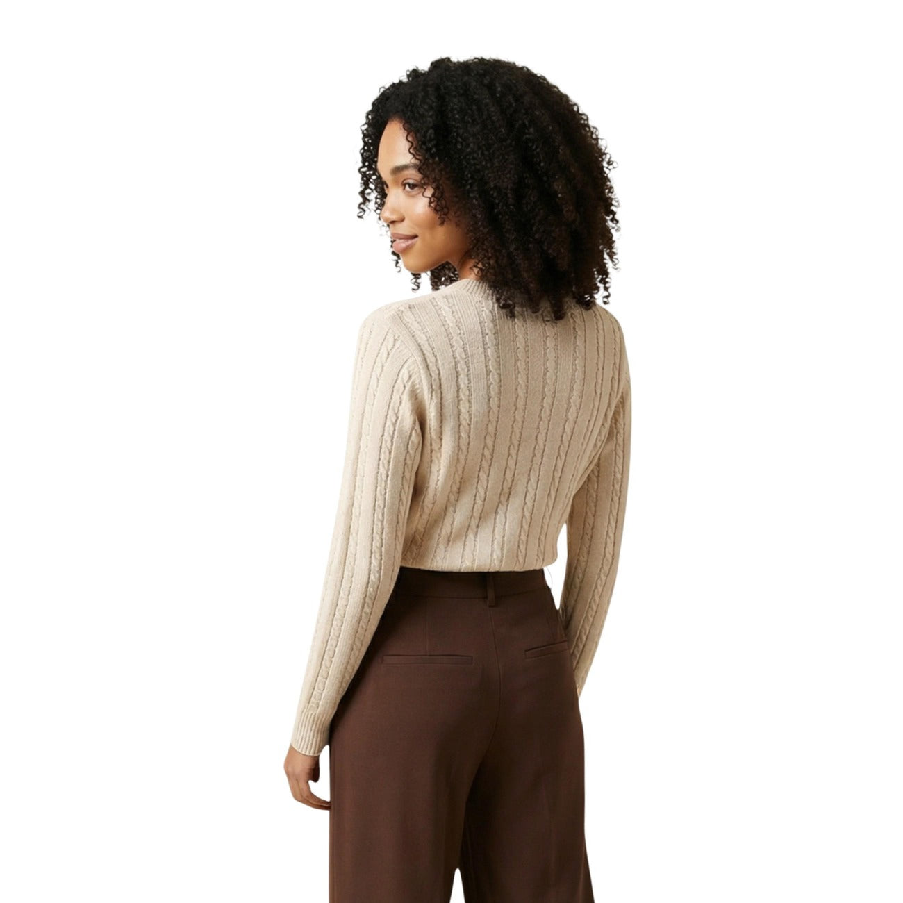 Pull beige torsadé Jacqueline De Yong