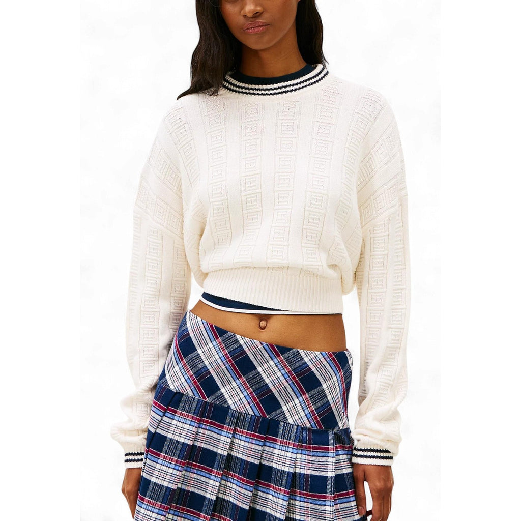 Pull blanc torsadé Tommy Hilfiger