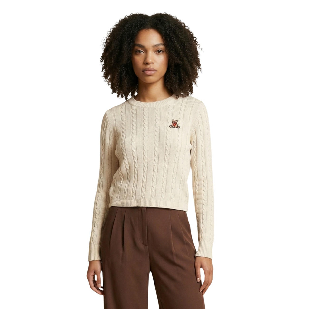Pull beige torsadé Jacqueline De Yong