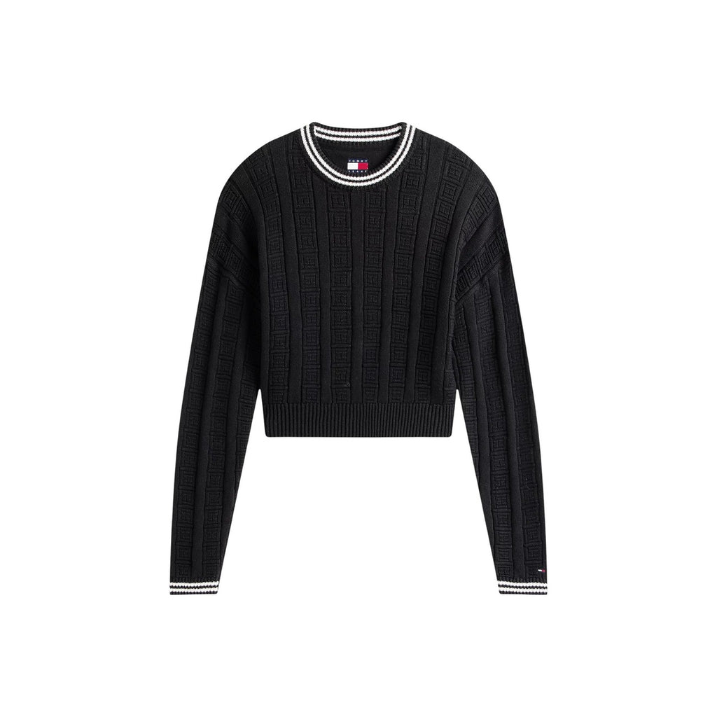 Pull noir torsadé Tommy Hilfiger